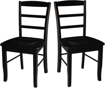 International Concepts Pair of Madrid LadderBack Chairs, Black