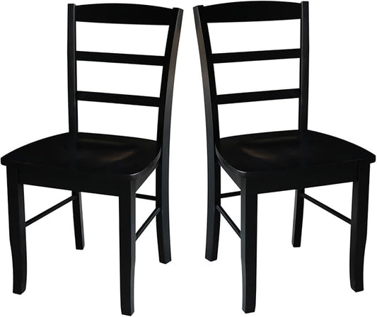 International Concepts Pair of Madrid LadderBack Chairs, Black