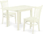 East West Furniture NDGR3-LWH-W 3 Piece Dining Set Contains a Rectangle Dining Room Table with Dropleaf and 2 Kitchen Chairs, 30x48 Inch, Linen White