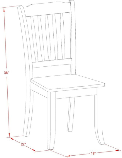 East West Furniture DLDA3-BMK-W 3 Piece Dining Room Furniture Set Contains a Round Dining Table with Dropleaf and 2 Wood Seat Chairs, 42x42 Inch, Buttermilk & Cherry