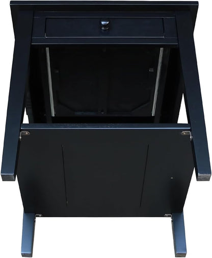 IC INTERNATIONAL CONCEPTS Solid Wood Spencer End Table, Black