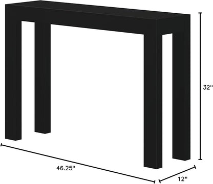 Plank+Beam Modern Solid Wood Console Table, 46.25 Inch, Sofa Table, Narrow Entryway Table for Hallway, Behind The Couch, Living Room, Foyer, Easy Assembly, Black