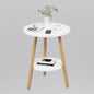 OERGKE Round End Table, Small Side Tables with Lower Shelf, Coffee Table, Bedside Table, Mid Century Modern Nightstand for Living Room, Bedroom, Corners and Office (White)