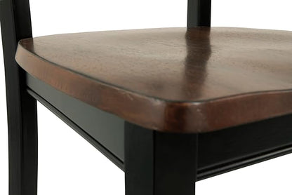 Signature Design by Ashley Owingsville Modern Farmhouse Dining Room Side Chair, Set of 2, Black and Brown