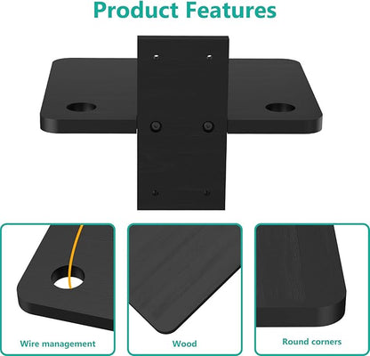 WALI Projector Wall Mount Shelf, Up to 22 lbs, Wooden Floating TV Stand DVD Stand Projector Stand Cable Box Stand Router Stand Game Stand Media Stand Living Room Stand Wall Mount (CS201NB), 1 Shelf