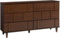 Walker Edison Contemporary Detailed 6-Drawer Solid Wood Dresser, 60 Inch, Walnut