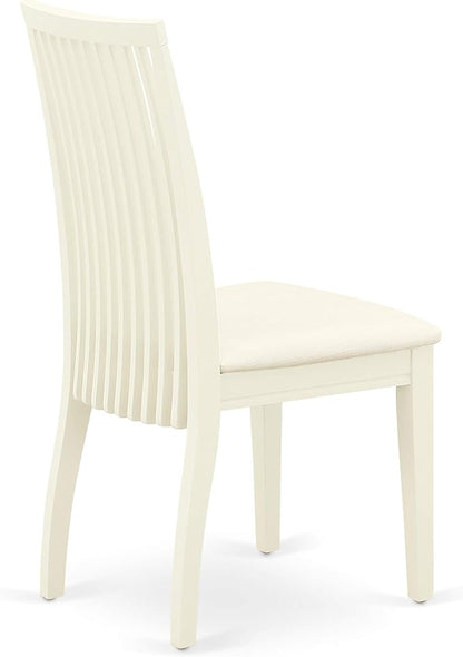 East West Furniture CAIP7-LWH-C 7 Piece Kitchen Table & Chairs Set Consist of a Rectangle Dining Room Table and 6 Linen Fabric Upholstered Dining Chairs, 36x60 Inch, Linen White