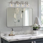 ANDY STAR 30"x48"Chrome Bathroom Mirror, Large Wall Mirror for Bathroom, Rounded Rectangle Mirror in Premium Stainless Steel Metal Frame Hangs Horizontal Or Vertical