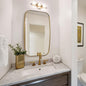 ANDY STAR Gold Bathroom Mirror, 20x30’’ Brushed Gold Vanity Mirror for Bathroom, Brushed Brass Oblong Stainless Steel Metal Frame Mirror for Over Sink