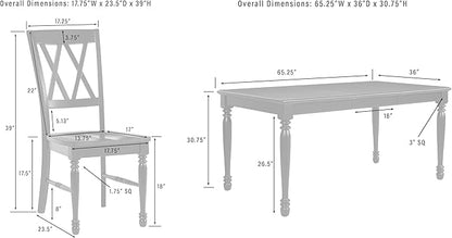 Crosley Furniture Shelby 7-Piece Dining Table Set (Table and 6 Chairs), Distressed White/Dark Cherry