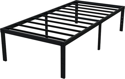18 Inch Twin XL Bed Frames, Metal Platform Twin XL Bed Frame with High Storage, Eassy Assembly 2,500 Lbs Heavy Duty Bedframes, Black