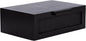 Kate and Laurel Ori Transitional Cane Rattan Floating Side Table with Pull-Out Storage Drawer, 18x13x6, Black