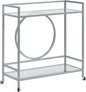 Sauder International Lux Bar Cart, Silver Finish