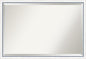Amanti Art White Bathroom Mirror for Over Sink, 26x38 Morgan White Blue Rectangle Vanity Mirror, Large Modern Contemporary Wood Frame, Hangs Horizonally and Vertically, Bathroom Wall Decor, Beveled