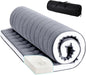Tiita Japanese Floor Mattress Futon Mattress 4” Thick Folding Roll Up Sleeping Pad with Bag & Strap, Bed Topper Mat for Guest, Lounger and Tavel, Gray,Twin Size