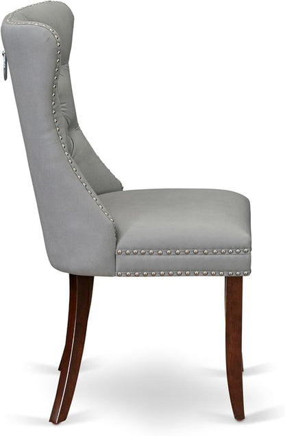East West Furniture DODA5-MAH-27 5 Piece Dining Room Set Consists of a Rectangle Wooden Table with Butterfly Leaf and 4 Polyester Fabric Upholstered Chairs, 42x78 Inch, Mahogany