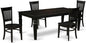 East West Furniture LGVA5-BLK-W 5 Piece Kitchen Table & Chairs Set Includes a Rectangle Dining Room Table with Butterfly Leaf and 4 Solid Wood Seat Chairs, 42x84 Inch, Black