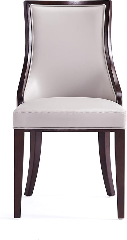 Manhattan Comfort Grand Faux Leather 8-Piece Dining Chairs in Light Grey
