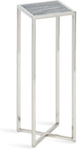 Kate and Laurel Jaspur Modern Drink Table, Gray and Silver, Decorative Glam Marble Accent Table for Display and Storage