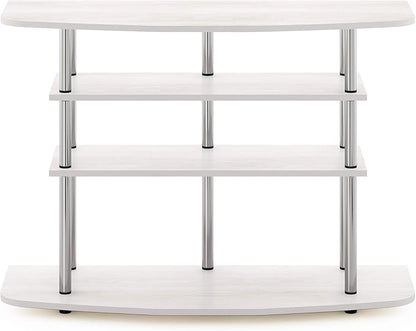 Furinno Frans Turn-N-Tube TV Stand for TV Size up to 43 Inch, 4-Tier, White Oak
