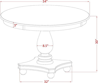 F52-11-TP - Dining Room Table with Acacia Wood Round Tabletop, Sand Blasted Black Finish