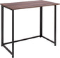 Leopard Outdoor Products Folding Computer Desk for Small Spaces, Space-Saving Home Office Foldable Computer Laptop Writing Desk, Compact Study Reading Table (Dark Brown)
