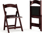 Flash Furniture Hercules Series Folding Chair - Red Mahogany Resin – 2 Pack 800LB Weight Capacity Comfortable Event Chair - Light Weight Folding Chair