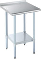 ROCKPOINT Stainless Steel Table for Prep & Work with Backsplash 24x24 Inches, NSF Metal Commercial Kitchen Heavy Duty Table with Adjustable Under Shelf and Table Foot for Restaurant, Home and Hotel