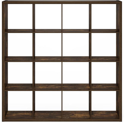 Furinno Cubicle Open Back Decorative Cube Storage Organizer, 16-Cube, Amber Pine