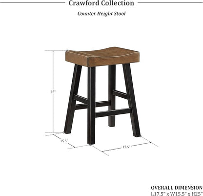 Lexicon Bar Table Set for 3, Small Kitchen Table Set Kitchen Island Table with 3 Saddle Bar Stools, 4 Piece Dining Table Set for Breakfast Nook, Living Room, Apartment, Counter Height, Black/Brown