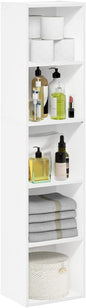 Furinno Luder Bookcase / Book / Storage, 5-Tier Cube, White