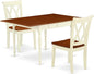 East West Furniture MZCL3-WHI-W 3 Piece Dining Room Table Set Contains a Rectangle Kitchen Table with Dropleaf and 2 Dining Chairs, 36x54 Inch, Buttermilk & Cherry