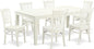East West Furniture LGGR7-LWH-W 7 Piece Dining Table Set Consist of a Rectangle Dining Room Table with Butterfly Leaf and 6 Wood Seat Chairs, 42x84 Inch, Linen White