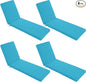Chaise Lounge Cushions Outdoor Set of 4 - Waterproof and Fade Resistant Sun Lounger Replacement Cushions - Patio Lounger Pads with Removable Cover for Pool, Deck, Lawn, 72 x 21 x 3 Inch, Teal