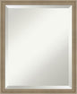 Amanti Art Brown Bathroom Mirror for Over Sink, 22x18 Florence Light Brown Rectangle Vanity Mirror, Small Casual Frame, Hangs Horizonally and Vertically, Bathroom Wall Decor, Beveled Edge from WI, USA