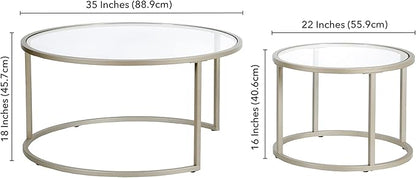 Watson Round Nested Coffee Table in Satin Nickel