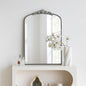 Micasso Arendahl Traditional Arch Mirror, 36" x 24" Silver French Style Arched Mirror for Countertop, Entryway, Fireplace and Living Room