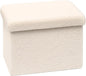 16.5 Folding Storage Ottoman Cube - Small Footrest with Sherpa Top, Multi-Functional Storage for Bedroom, Living Room,White