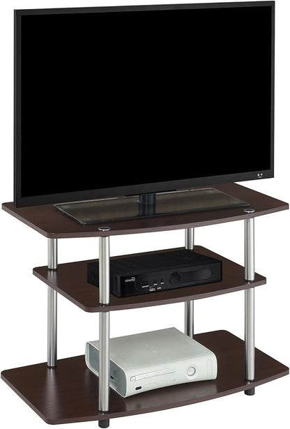 Convenience Concepts Designs2Go No Tools 3-Tier Stand Entertainment Center 37 Inches, Modern TV Console with Shelves for Living Room, 31.5", Espresso