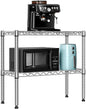 MZG 220 lbs 2 Tier Storage Rack Metal Wire Shelving Unit, Storage Standing Household Shelf Organizer for Laundry Bathroom Kitchen Pantry Closet Garage Utility Room, Chrome 11.8" D x 27.6" W x 23.4" H