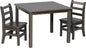 ECR4Kids 30in x 30in Square Hardwood Table and Chair Set, 12in Seat Height, Kids Furniture, Grey Wash