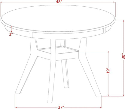 F58-11-TP - Kitchen Table with Acacia Wood Round Tabletop, Sand Blasted Black Finish