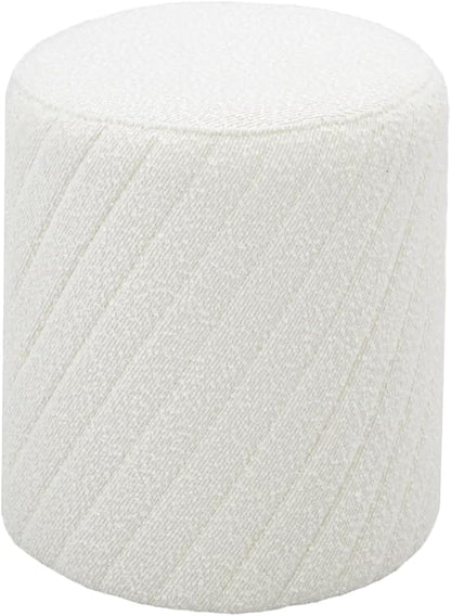 Get Set Style Modern Round Ottoman with Soft Padded Seat, Multifunctional Vanity Chairs for Makeup, Upholstered Footrest Stool Ottoman Foot Stool for Living Room, Bedroom