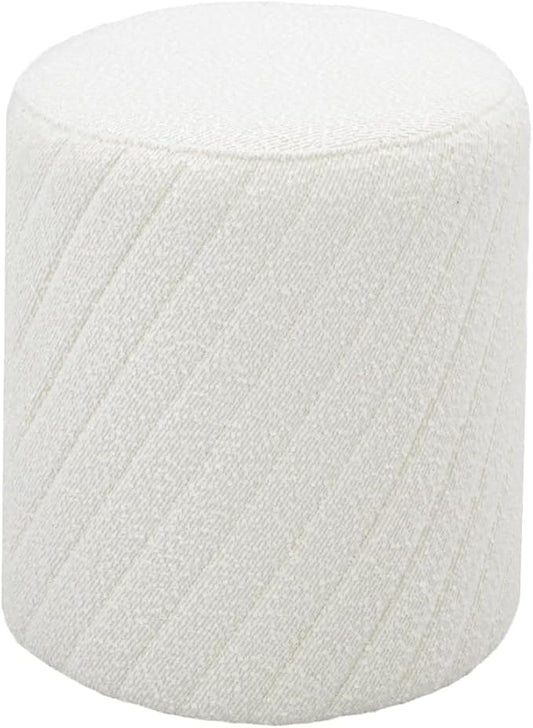 Get Set Style Modern Round Ottoman with Soft Padded Seat, Multifunctional Vanity Chairs for Makeup, Upholstered Footrest Stool Ottoman Foot Stool for Living Room, Bedroom