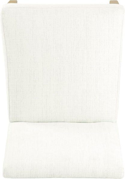 HomePop Kolbe Upholstered Dining Chair - Stain-Resistant Woven Fabric, 19.5" Seat Height, Ideal for 29-31 Inch Tables (Single Pack)