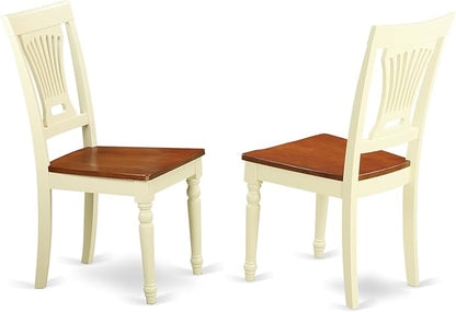 East West Furniture PLAI5-WHI-W 5 Piece Dining Room Furniture Set Includes an Oval Wooden Table with Butterfly Leaf and 4 Kitchen Dining Chairs, 42x78 Inch, Buttermilk & Cherry