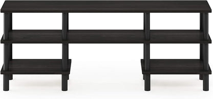 Furinno Turn-N-Tube 3-Tier Multipurpose Wide Shelf TV Stand, Espresso/Black