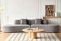 Container Furniture Direct 132" Curved Sofa with Throw Pillows, 6 Seater Luxury Velvet Couch with Half Moon Design and High-Density Foam, Ideal for Modern Living Room, Office & Apartment, Grey