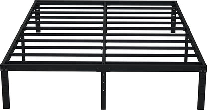 EMODA 14 Inch Full Size Bed Frame Heavy Duty Metal Platform No Box Spring Needed, Easy Assembly Noise Free, Black
