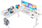Agilestic 63 x 55 Inch L Shaped Standing Desk Adjustable Height, Corner Standing Desk, Sit Stand Up Computer Table, Splice Board, White